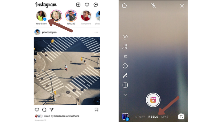 Create Instagram Reels from Stories